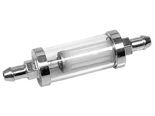 Benzinfilter verchromt mit Glasgehäuse Benzinfilter verchromt mit Glasgehäuse