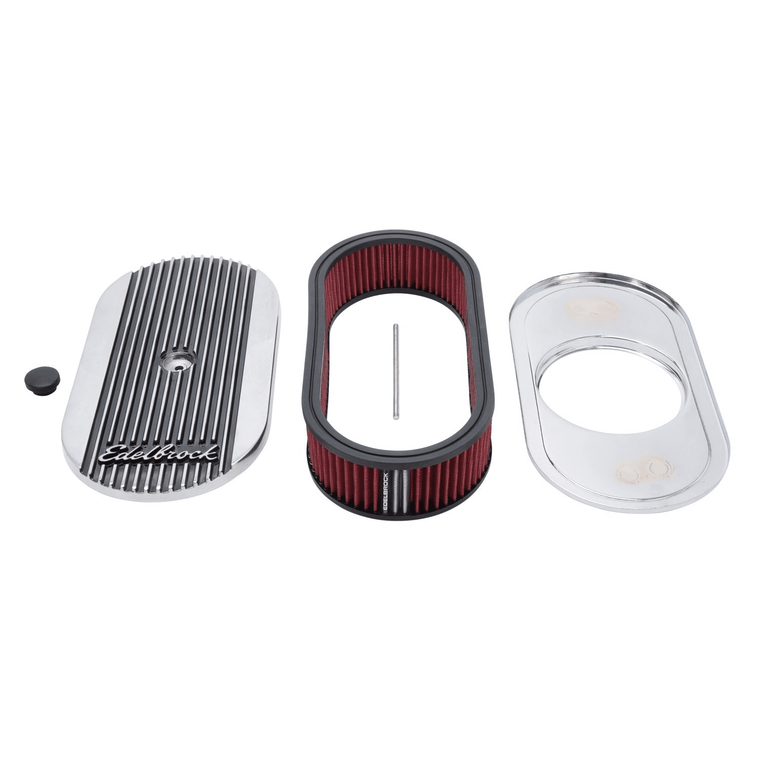 Luftfilter Oval Aluminium poliert